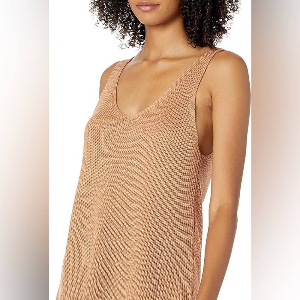 The Drop Claire Double V Neck Ribbed Sweater Tank size XS